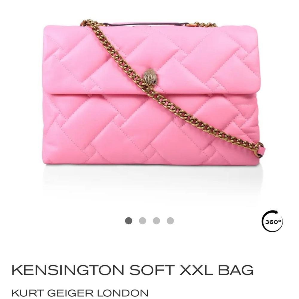 Kurt Geiger XL Teal Quilted Shoulder Bag - Picture 2 of 5